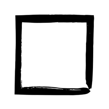 Square frame brush vector grunge paint watercolour ink Stock Illustration