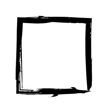 Square frame brush vector grunge paint watercolour ink Stock Illustration