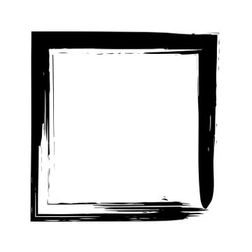 Square frame brush vector grunge paint watercolour ink Ilustración de archivo