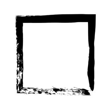 Square frame brush vector grunge paint watercolour ink Stock Illustration