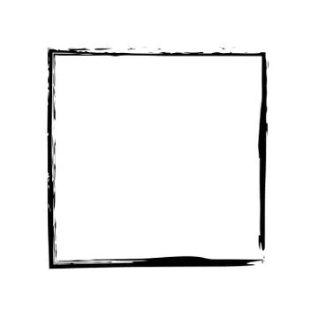 Square frame brush vector grunge paint watercolour ink Stock Illustration