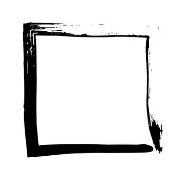 Square frame brush vector grunge paint watercolour ink Stock Illustration