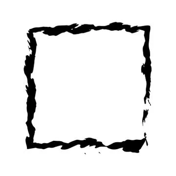 Square frame brush vector grunge paint watercolour ink Stock Illustration