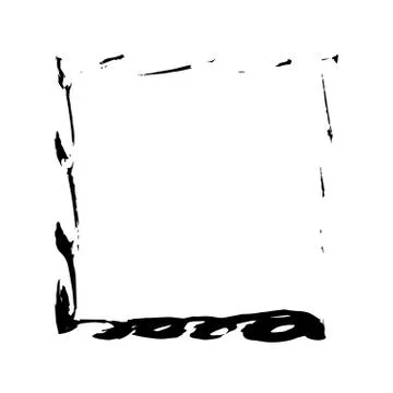 Square frame brush vector grunge paint watercolour ink Stock Illustration