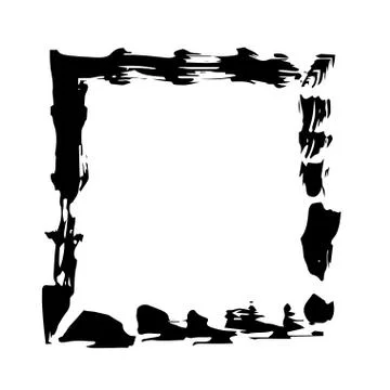 Square frame brush vector grunge paint watercolour ink Stockillustratie