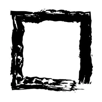 Square frame brush vector grunge paint watercolour ink Stock Illustration
