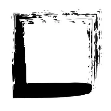 Square frame brush vector grunge paint watercolour ink Stock Illustration