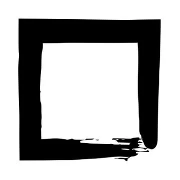Square frame brush vector grunge paint watercolour ink Stock Illustration