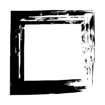 Square frame brush vector grunge paint watercolour ink Stock Illustration