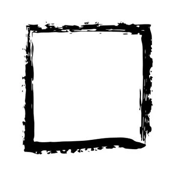Square frame brush vector grunge paint watercolour ink Stock Illustration