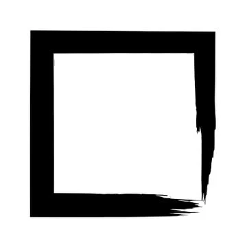 Square frame brush vector grunge paint watercolour ink Stock Illustration