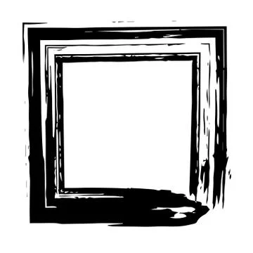 Square frame brush vector grunge paint watercolour ink Stock Illustration