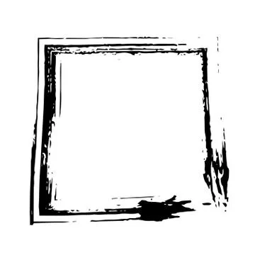 Square frame brush vector grunge paint watercolour ink Stock Illustration