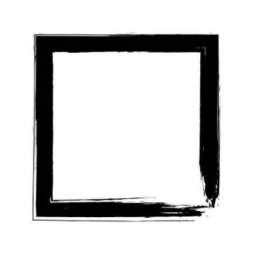 Square frame brush vector grunge paint watercolour ink Stock Illustration
