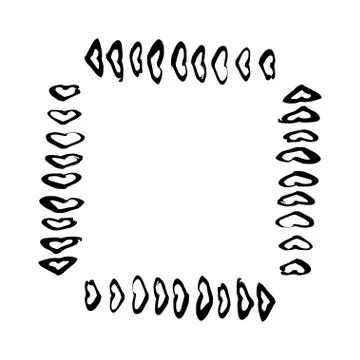 Square frame brush vector grunge paint watercolour ink Stockillustratie