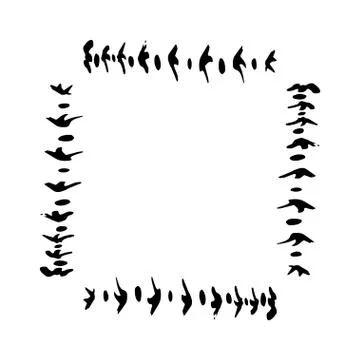 Square frame brush vector grunge paint watercolour ink Stock Illustration