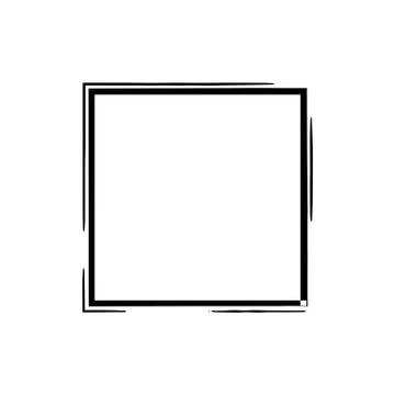 Square frame brush vector grunge paint watercolour ink Stock Illustration