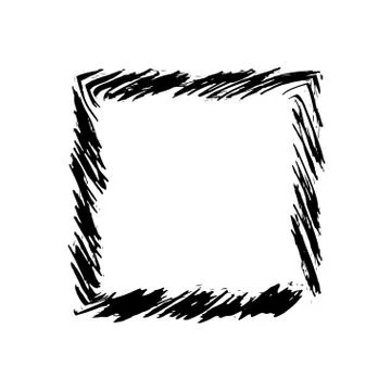 Square frame brush vector grunge paint watercolour ink Stock Illustration
