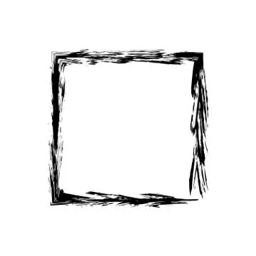 Square frame brush vector grunge paint watercolour ink Stock Illustration