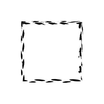 Square frame brush vector grunge paint watercolour ink Stock Illustration
