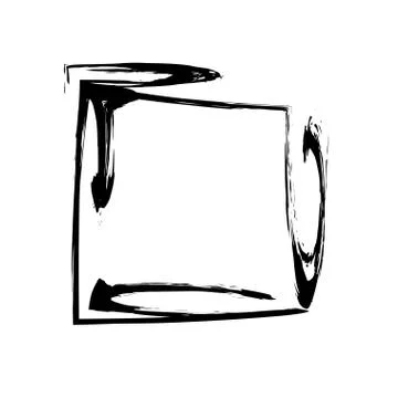 Square frame brush vector grunge paint watercolour ink Stockillustratie