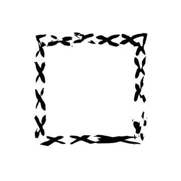 Square frame brush vector grunge paint watercolour ink Stock Illustration
