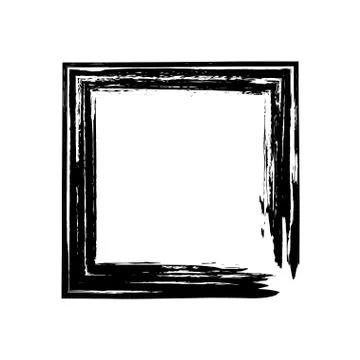 Square frame brush vector grunge paint watercolour ink Stock Illustration