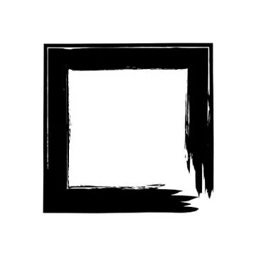 Square frame brush vector grunge paint watercolour ink Stock Illustration