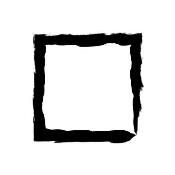 Square frame brush vector grunge paint watercolour ink Stock Illustration