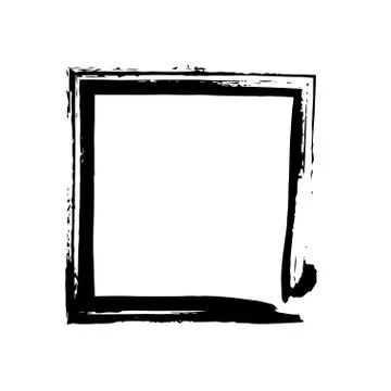 Square frame brush vector grunge paint watercolour ink Stock Illustration
