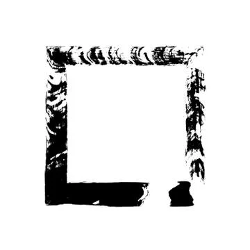 Square frame brush vector grunge paint watercolour ink Stock Illustration