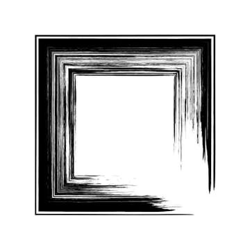 Square frame brush vector grunge paint watercolour ink Stock Illustration