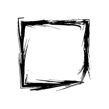 Square frame brush vector grunge paint watercolour ink Stock Illustration