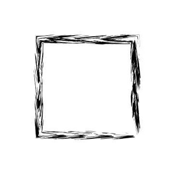 Square frame brush vector grunge paint watercolour ink Stock Illustration