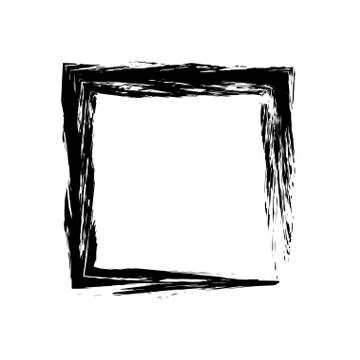 Square frame brush vector grunge paint watercolour ink Stock Illustration