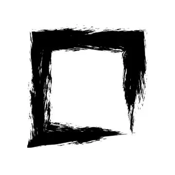 Square frame brush vector grunge paint watercolour ink Stock Illustration