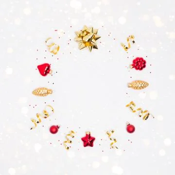 Square frame from christmas decorations Stock Photos