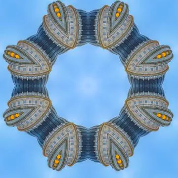Square frame Circle made with the decorative dome of capital Foto stock