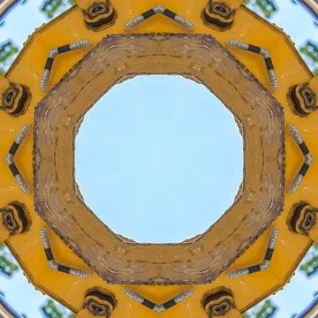 Square frame Circular tractor emblem made with a part in photo Stock Photos