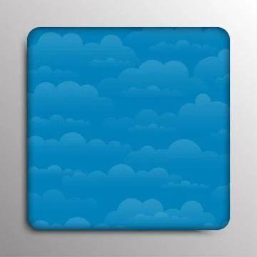 Square frame. Clouds on a dark blue background. Stock Illustration