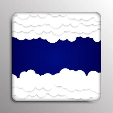 Square frame. Clouds on a dark blue background. 스톡 일러스트