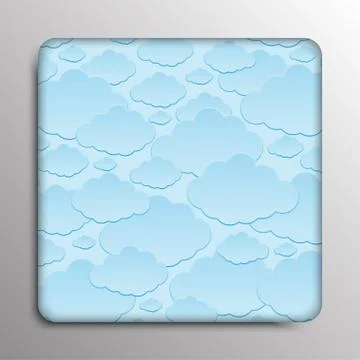 Square frame. Clouds on a dark blue background. Stock Illustration