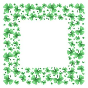 Square frame with clover leaves Stock Illustration