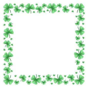 Square frame with clover leaves Illustrazione stock