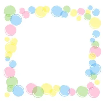 Square frame of colored soap bubbles Stock Illustration