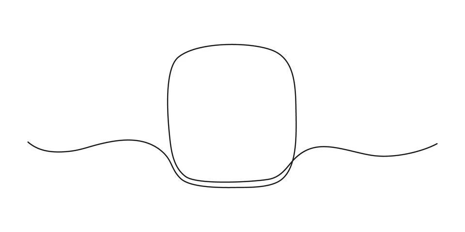 Square frame continuous one line drawing. Border freehand single line hand drawn Stock Illustration