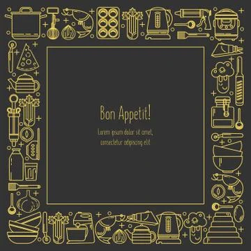 Square frame cookware Stock Illustration