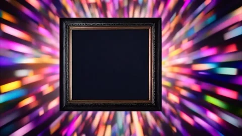 Square frame with dark fill around moving colorful rainbow multi light effe.. Vídeos de archivo 273954507