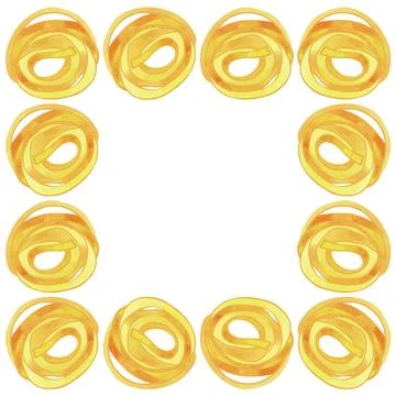 A square frame of different types of Italian pasta for designing menu Stock Illustration