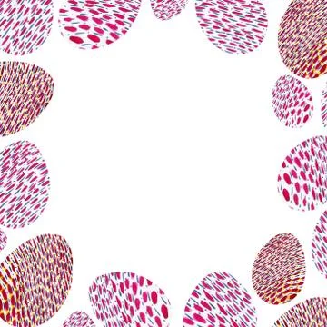 Square frame with Easter eggs with a pattern of blue, red and yellow stripes. Stockillustratie